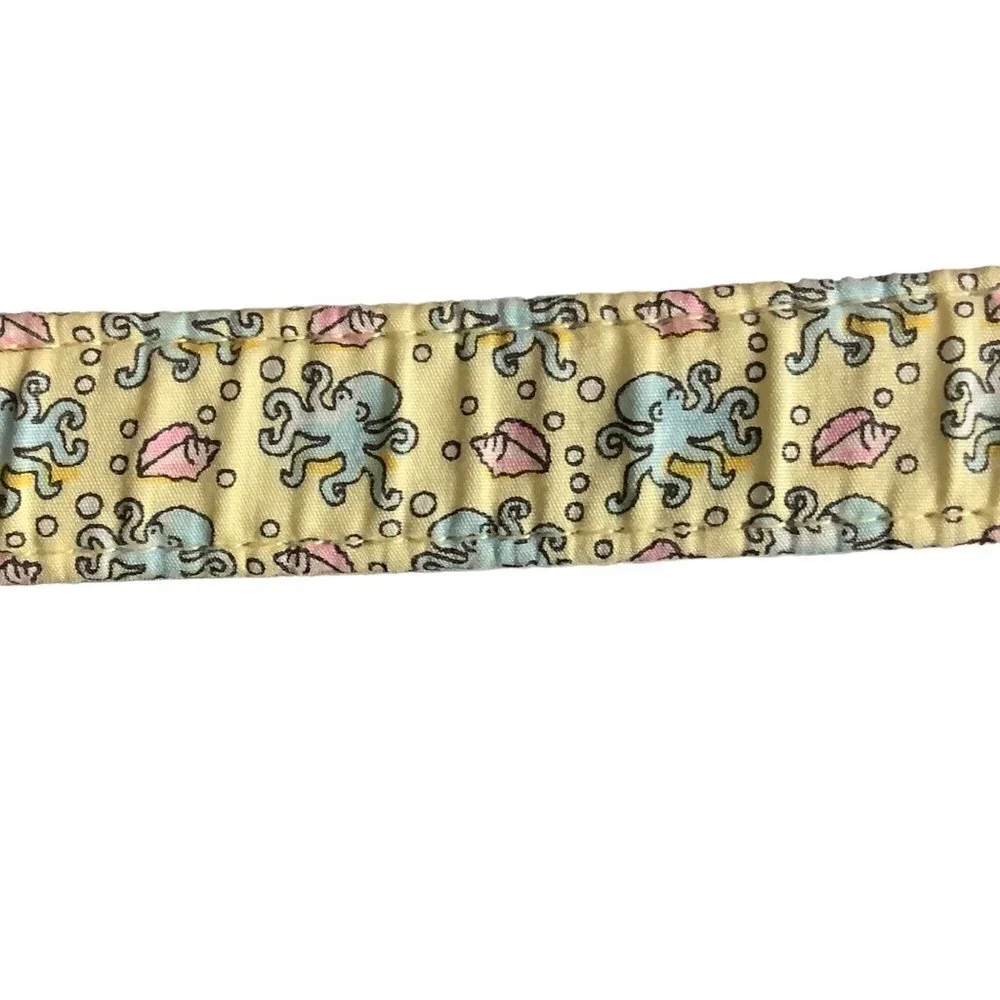 Vineyard Vines D-Ring Belt Kid Size Small 100% Cotton Octopus Shells Multicolor
